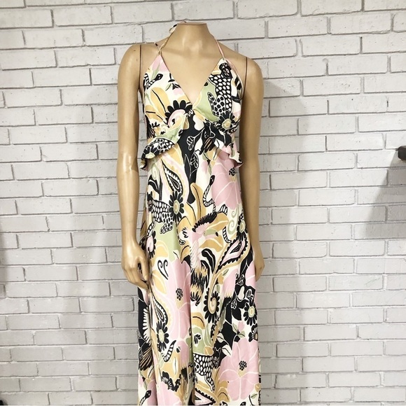 Farm Rio Sand Vintage Forest Lenzing Ecovero Viscose Midi Dress - Picture 1 of 9